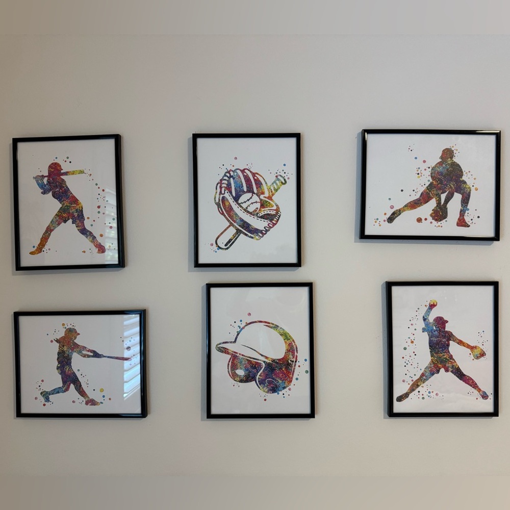 Black Glass Frames (Set of 6) 8X10